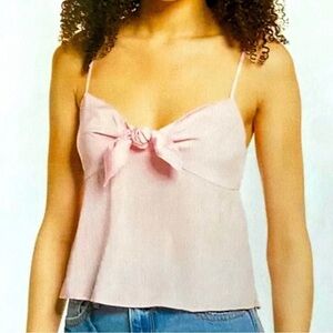 BP Bow Detail Smocked Back Tank Top Cami in Pink Opal‎